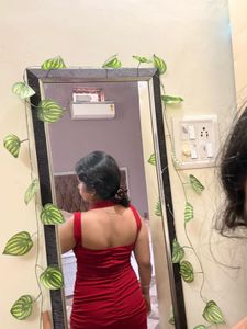 Red Ruched Bodycon Dress