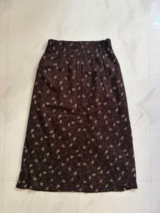 Vintage Brown Woolen Midi Skirt🤎