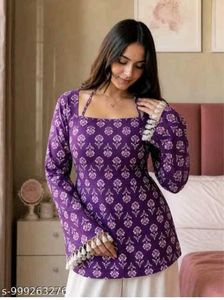 New styles Purple short kurti-M