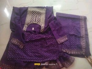elegant purple anarkali suit
