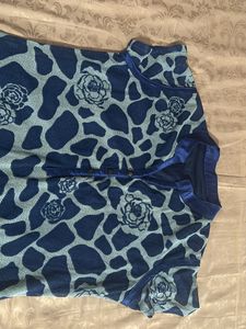 Blue Floral Print Tunic