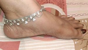 Elegant Silver Anklets with Stones