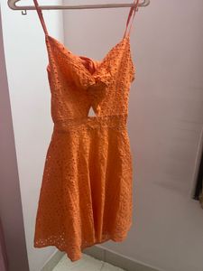 Orange Open Back Dress