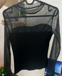 SHEIN Sparkly Mesh Top