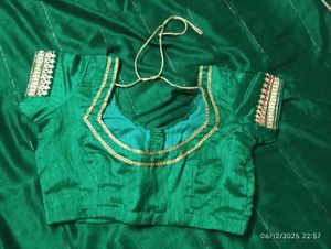 Elegant Green Saree with Embellished Border
