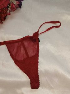 Sheer Red Thong Panty