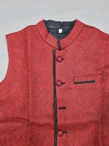 Men's Red Nehru Jacket