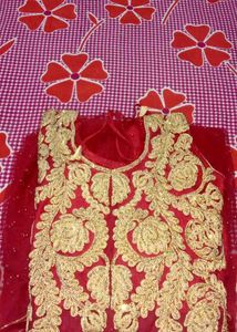 Red Embellished Ethnic Gown