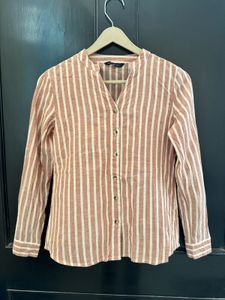 Striped Button-Up Blouse