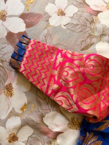 Royal Blue &amp; Pink Anarkali Set