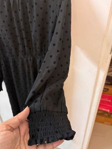 MAX Black Polka Dot Long Sleeve Dress