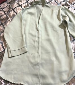 Light Green V-Neck Top