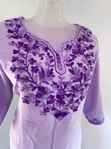 Elegant Lavender Embroidered Kurta