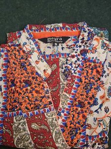 Bohemian Patchwork V-Neck Kurta