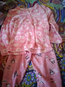 Cute Pink fur Pajama Set