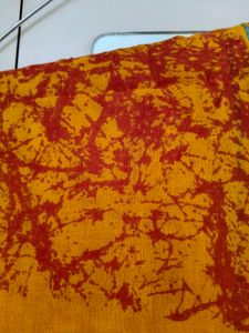 Rangmanch Pure Cotton Bandhni Yellow Dupatta
