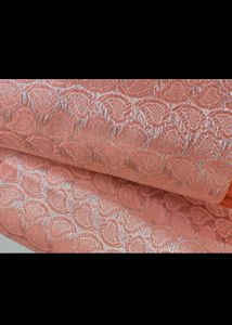 Elegant Peach Banarasi Silk Saree with blouse pc