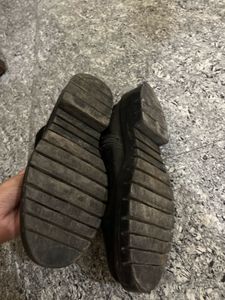 Black Faux Croc Chunky Boots