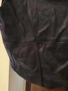 Black Faux Leather Corset Top