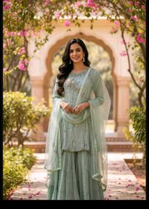 bust 38 Elegant Mint Green Kurta Set