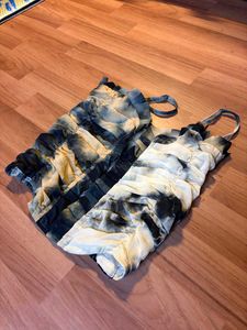Tie-Dye Ruched Bustier Top