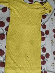Yellow Embroidered Kurta