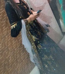 Emerald geen velvet lehenga choli