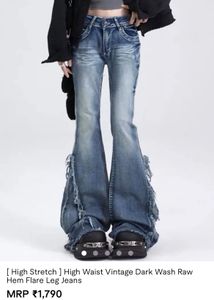 High Waist Vintage Flare Leg Jeans