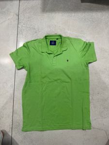 Louis Phillipe Men's Green Polo T-Shirt