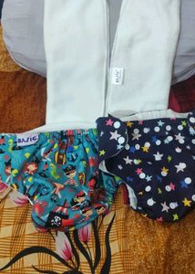 Cute Reusable Cloth Diapers (2 Pack)
