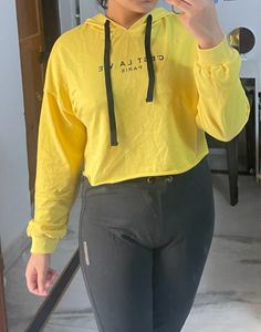 SHEIN drop Shoulder Cropped Hoodie