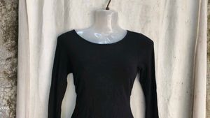 Elegant Black Long Sleeve Mini Dress