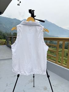 White Sleeveless Vest