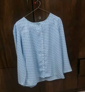 Sky Blue Dotted Daily Wear Top