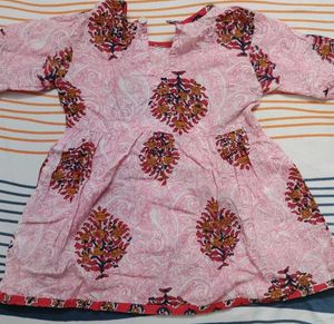 Pink Ethnic Kurta Set for kid girls