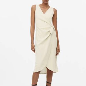 Women's Beige Wrap Dress