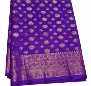 Purple Silk Saree with Gold Motifs