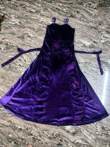 Elegant Purple Velvet Gown