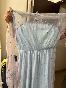 Sparkly Blue Mesh Dress