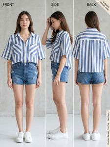 Oversize Striped Crop shirt