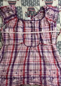 Cute Plaid Button-Up Top