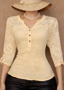 Yellow Lace Sleeve Top✨🫶🏻