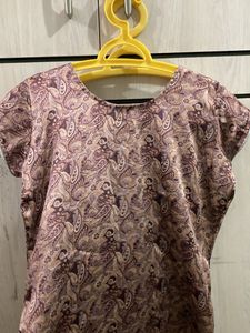 Patterned Brown Short Kurti