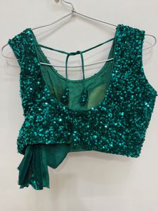 Sparkling Emerald Sequin Blouse