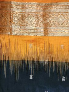 Elegant Black &amp; Orange Gold Saree