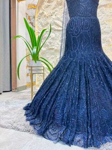 Stunning Sequin Navy Blue Gown