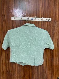 Cute Green Polka Dot Crop Top