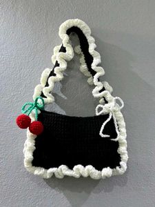 Crochet Ruffle Hand bag
