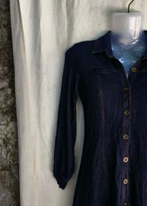 Classic Blue Denim Shirt Dress