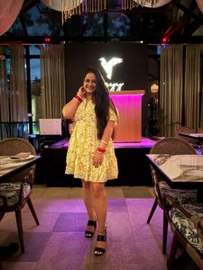 Chic Yellow Floral Print Mini Dress